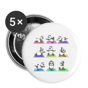 Yoga Sport Entraînement Exercice Yoga Fan Yoga Fitness - Lot de 5 grands badges (56 mm) - blanc - Devant