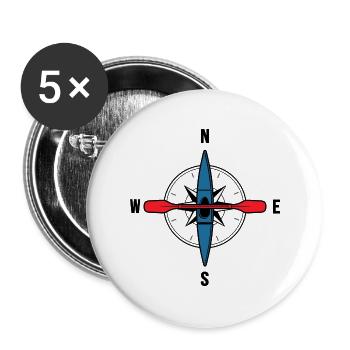 Kayak, Canoe, Paddling, River-Adventure - Buttons large 2.2''/56 mm (5-pack) - white - Front