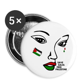 Save gaza free palestine frau - Buttons groß 56 mm (5er Pack) - Weiß - Vorne