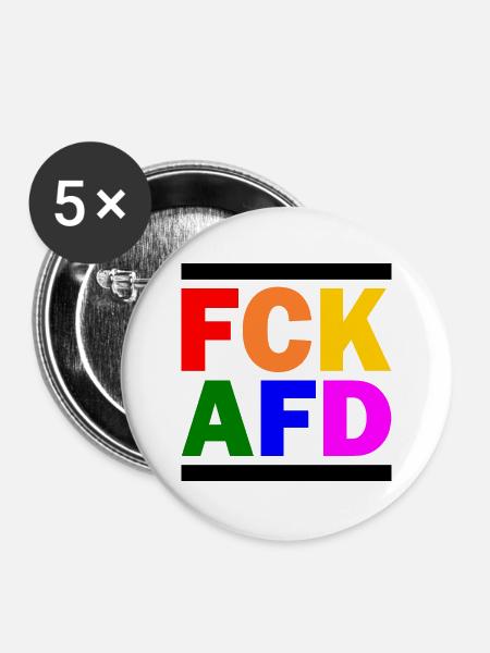 Fck afd - Buttons groß 56 mm (5er Pack) - Weiß