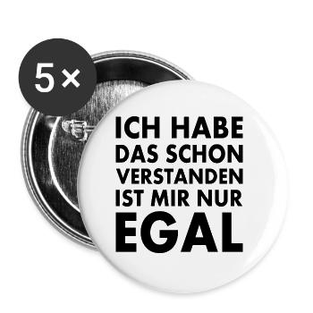 ich habe das schon verstanden ist mir nur egal - Buttons groß 56 mm (5er Pack) - Weiß - Vorne