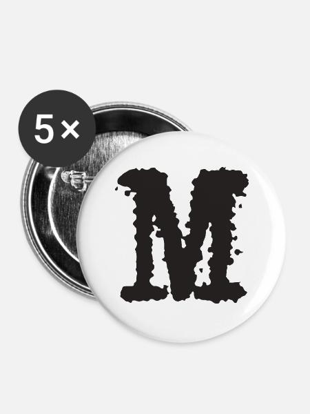 M - Buttons groß 56 mm (5er Pack) - Weiß