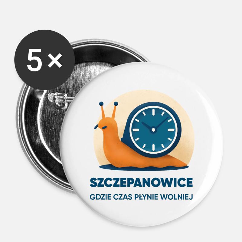 Szczepanowice – where time passes slower - Buttons large 2.2''/56 mm (5-pack) - white