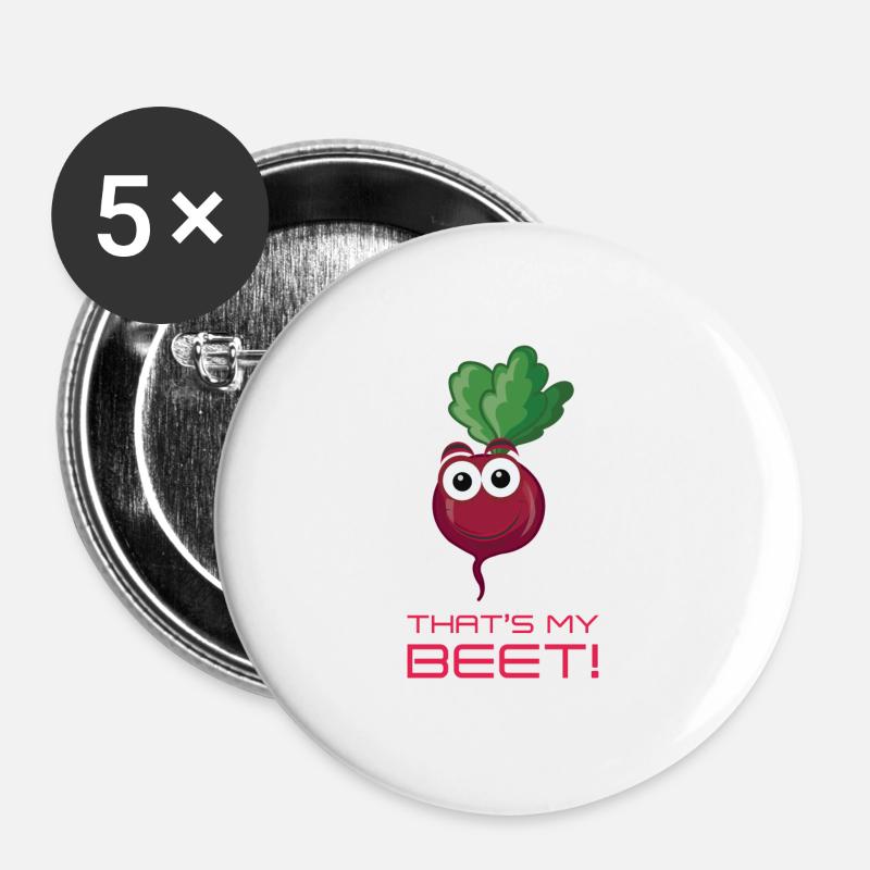 That s My Beet 17 F - Buttons groß 56 mm (5er Pack) - Weiß