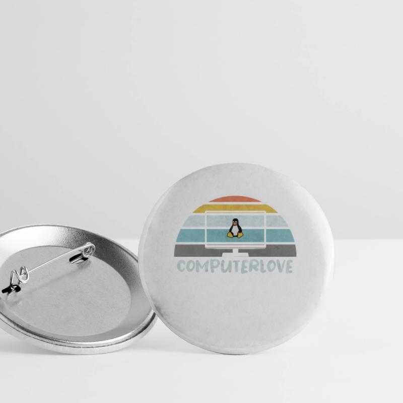 PROGRAMMATEUR LINUX PENGUIN TUX PC COMPUTERLOVE Lot de 5 grands badges (56 mm)