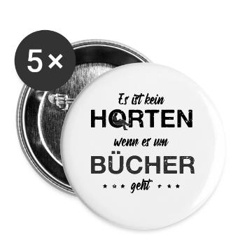Lesen Bücherwurm Leseratte Bücher Lesen - Buttons groß 56 mm (5er Pack) - Weiß - Vorne