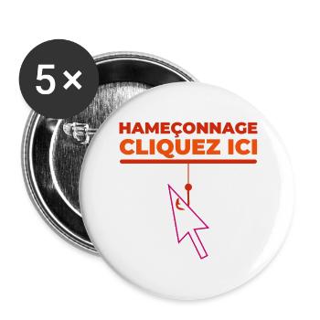 Hameçonnage - Lot de 5 grands badges (56 mm) - blanc - Devant