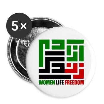Women life freedom - Lot de 5 grands badges (56 mm) - blanc - Devant