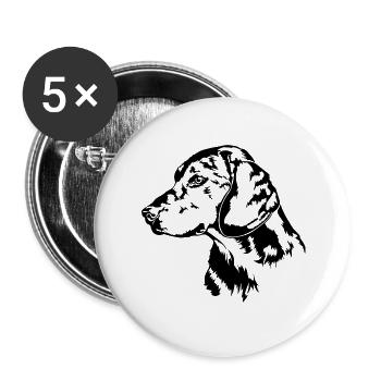 ALPINE DACHSBRACKE Portrait de chien Wilsigns - Lot de 5 grands badges (56 mm) - blanc - Devant