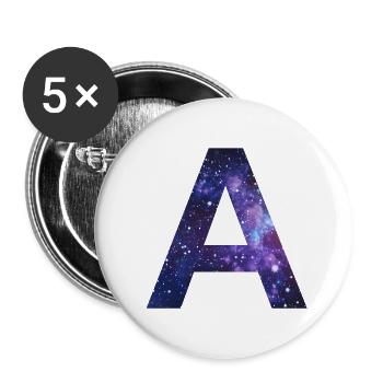 Galaxy A Letter Space Milky Way Cadeau - Lot de 5 grands badges (56 mm) - blanc - Devant