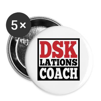 Deeskalationsteam DSKlations Coach Farben änderbar - Buttons groß 56 mm (5er Pack) - Weiß - Vorne