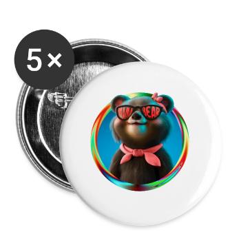 Mama Bear Mother Woman Gift Parents - Buttons large 2.2''/56 mm (5-pack) - white - Front