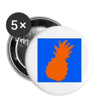 Ananas Logo - Buttons groß 56 mm (5er Pack) - Weiß - Vorne