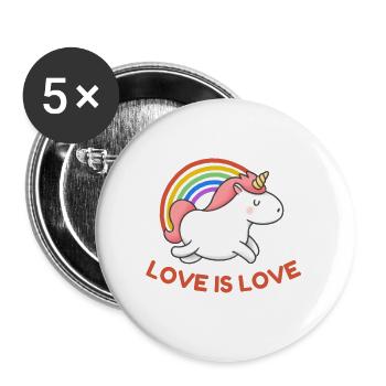 LOVE IS LOVE - Buttons large 2.2''/56 mm (5-pack) - white - Front