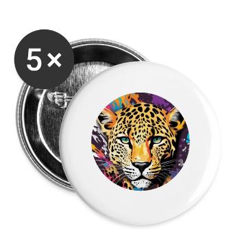 Leopard / Cheetah / Animal / Animal Print / Pattern - Buttons large 2.2''/56 mm (5-pack) - white - Front