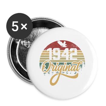 Original 1942 Jahrgang - 1942 Geburtstagsgeschenk - Buttons groß 56 mm (5er Pack) - Weiß - Vorne