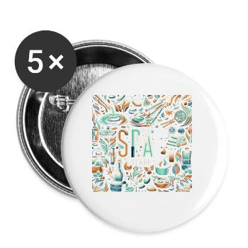 Spa Staff 7 - Buttons large 2.2''/56 mm (5-pack) - white - Front