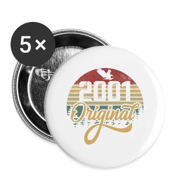 Original 2001 Vintage - 2001 Birthday Gift - Buttons large 2.2''/56 mm (5-pack) - white - Front