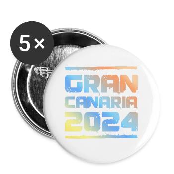 Gran Canaria 2024 Bunt - Buttons groß 56 mm (5er Pack) - Weiß - Vorne