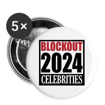 Blockout Celebrities 2024 | Colors can be changed - Buttons large 2.2''/56 mm (5-pack) - white - Front