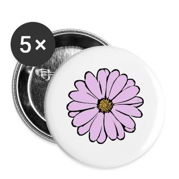 Flower pastel flower flowers pastel flowers lilac - Buttons large 2.2''/56 mm (5-pack) - white - Front