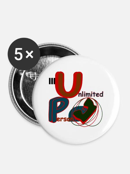 Unlimited Person Cool - Buttons groß 56 mm (5er Pack) - Weiß
