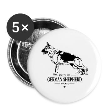 German Shepherd Mom Dog Dog Wilsigns - Buttons large 2.2''/56 mm (5-pack) - white - Front