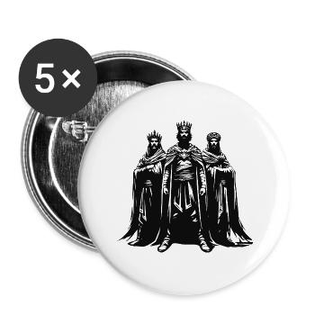 Cooles Design mit den drei Heiligen Königen - Buttons groß 56 mm (5er Pack) - Weiß - Vorne