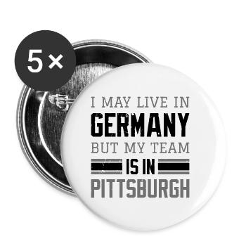 Pittsburgh - Buttons groß 56 mm (5er Pack) - Weiß - Vorne
