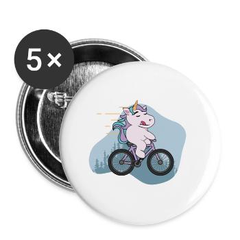 Born to Bike I Bicycle Unicorn I Cycling - Buttons large 2.2''/56 mm (5-pack) - white - Front