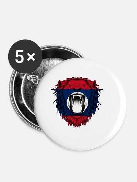 Laos - Buttons groß 56 mm (5er Pack) - Weiß