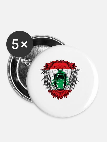 Libanon - Buttons groß 56 mm (5er Pack) - Weiß