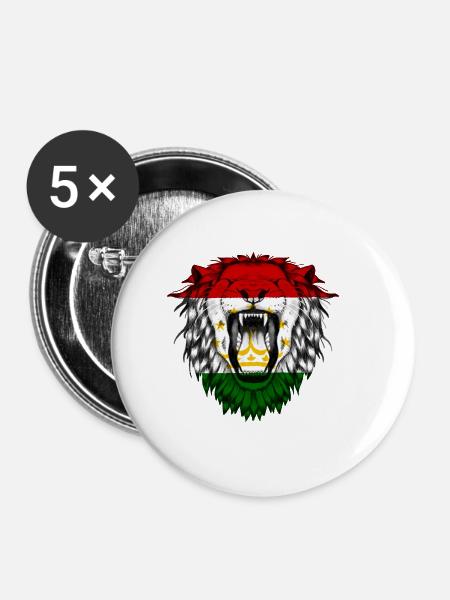 Tadschikistan - Buttons groß 56 mm (5er Pack) - Weiß