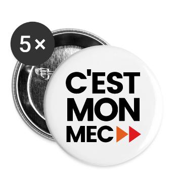 C'est mon mec - Lot de 5 grands badges (56 mm) - blanc - Devant