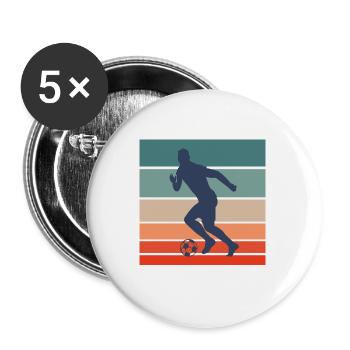 Football Footballer - Buttons large 2.2''/56 mm (5-pack) - white - Front