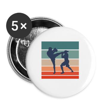 kickboxer kickboxing - Buttons large 2.2''/56 mm (5-pack) - white - Front