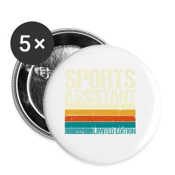 Sportassistent - Buttons groß 56 mm (5er Pack) - Weiß - Vorne