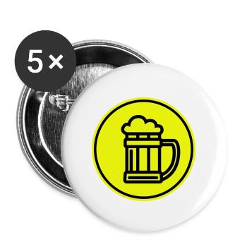 Beer Icon Icon - Buttons large 2.2''/56 mm (5-pack) - white - Front