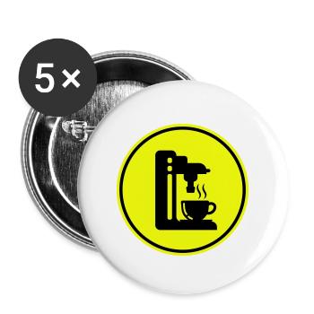 Coffee machine symbol - Buttons large 2.2''/56 mm (5-pack) - white - Front