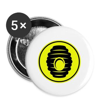 Beekeeper Icon honey - Buttons large 2.2''/56 mm (5-pack) - white - Front