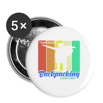 This Is My Backpacking Costume Retro Vintage - Buttons large 2.2''/56 mm (5-pack) - white - Front