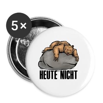 Bären Office Heute Nicht Kollege Motivation Bär - Buttons groß 56 mm (5er Pack) - Weiß - Vorne