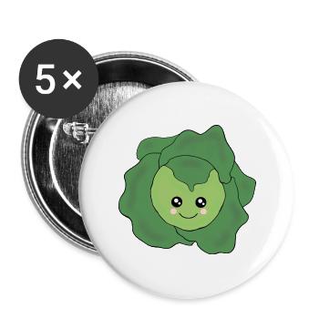 Salade Légumes Costume Carnaval Carnaval Partenaire Chemise - Lot de 5 grands badges (56 mm) - blanc - Devant