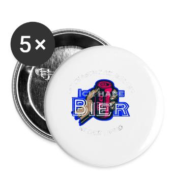 Ich habe Bier in der Hand Festival / Party - Buttons groß 56 mm (5er Pack) - Weiß - Vorne