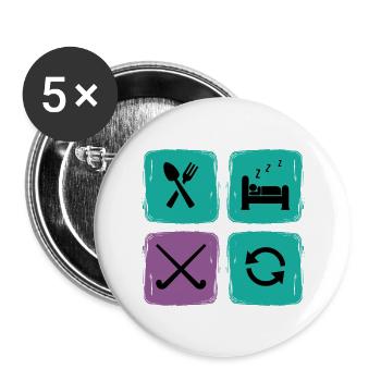 Hockey Field Hockey Perfect Hockey Day - Buttons large 2.2''/56 mm (5-pack) - white - Front