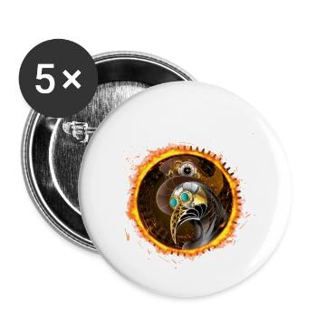Peste Docteur Cadeau I Docteur Médical I Moyen Âge - Lot de 5 grands badges (56 mm) - blanc - Devant