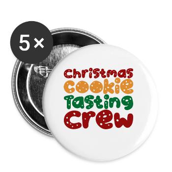 Équipe de dégustation de biscuits de Noël - Lot de 5 grands badges (56 mm) - blanc - Devant