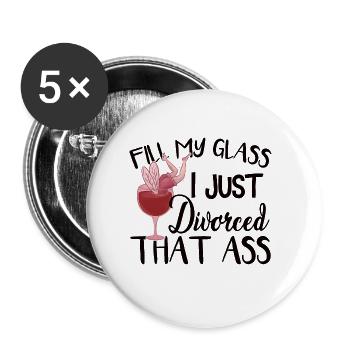 I Just Divorced - Buttons large 2.2''/56 mm (5-pack) - white - Front