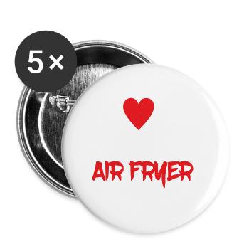 I Love My Air Fryer 5 - Buttons groß 56 mm (5er Pack) - Weiß - Vorne