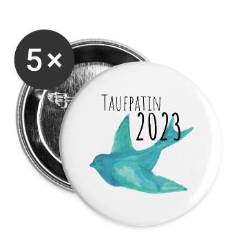 Taufpatin 2023 - Buttons groß 56 mm (5er Pack) - Weiß - Vorne